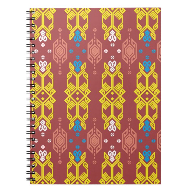 Songket Tenun Geometrik Seamless Pattern with Crea Notebook (Front)