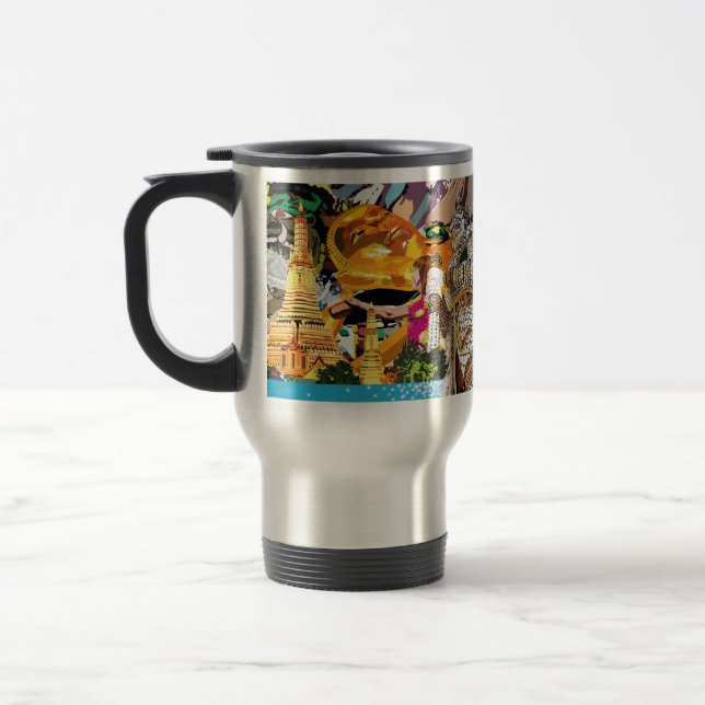 songkran thai culture chao praya river in thailand travel mug (Left)