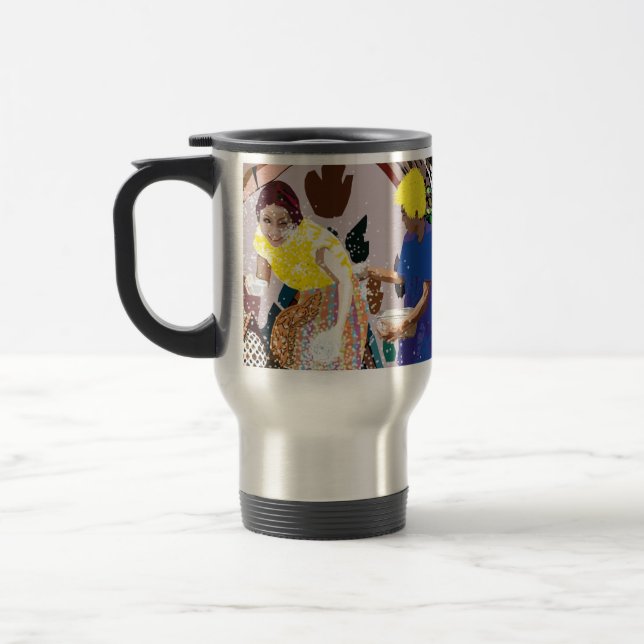 songkran thai culture water splashing festival travel mug (Left)