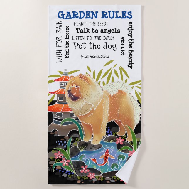 SONGMAO Chow- GARDEN RULES beach towel (Front)