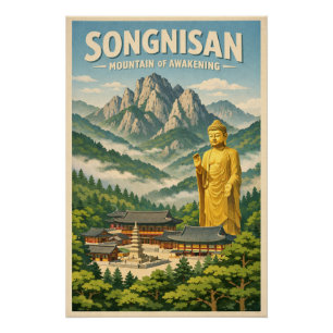 Songnisan Mountain, South Korea, in a classic Poster