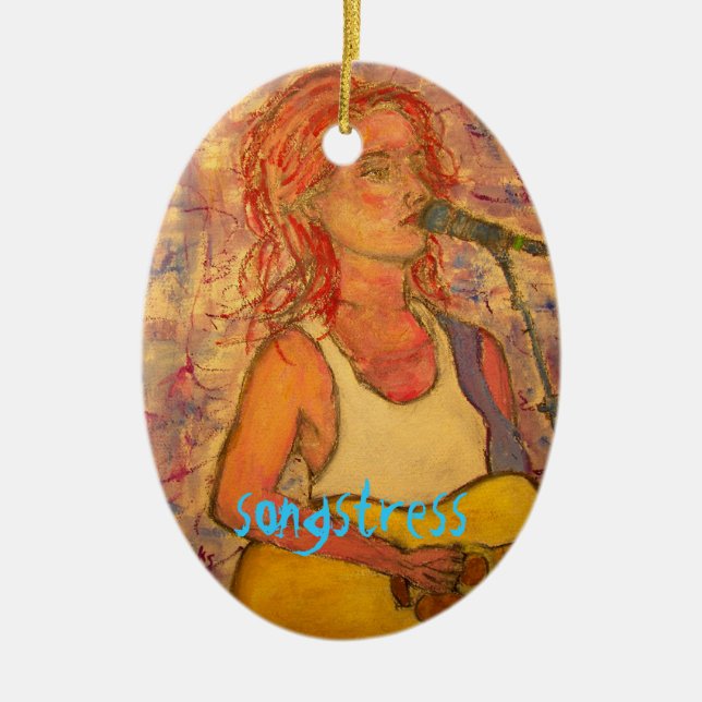 songstress art design ceramic tree decoration (Front)