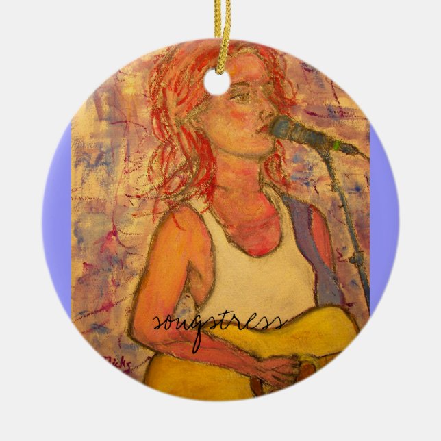 songstress design ceramic tree decoration (Front)