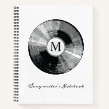 Songwriter's Notebook monogram template custom