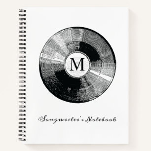 Songwriter's Notebook monogram template custom
