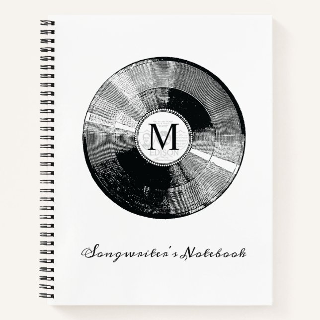 Songwriter's Notebook monogram template custom (Front)