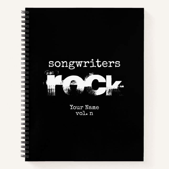 Songwriters Rock Personalised Songwriter Notebook (Front)