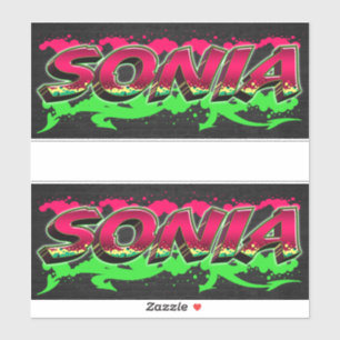 Sonia First Name Graffiti Sticker