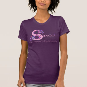 Sonia girls name & meaning S monogram t-shirt
