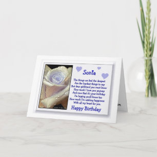 Sonia / Happy Birthday Card