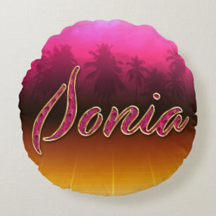 Sonia Vorname Name golden pink Kissen Round Cushion