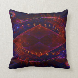 Sonic Fractal Flame Abstract Cushion