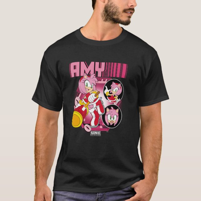 Sonic The Hedgehog Amy Rose Multi Pose Poster T-Shirt (Front)