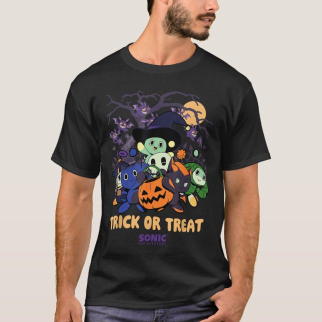 Sonic The Hedgehog Chao Tales Halloween Trick or T T-Shirt (Front)