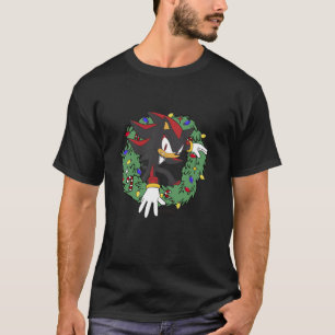 Sonic The Hedgehog Christmas Shadow X Mas Wreath T-Shirt
