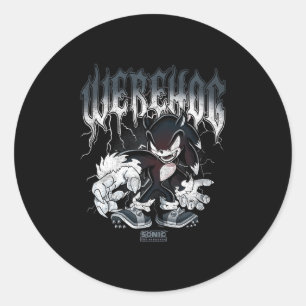 Sonic The Hedgehog Halloween Werehog Distressed St Classic Round Sticker
