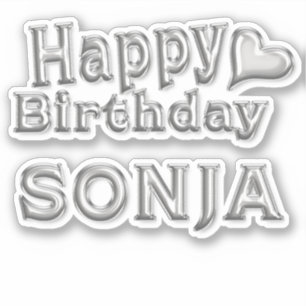 Sonja Happy Birthday silver Sticker