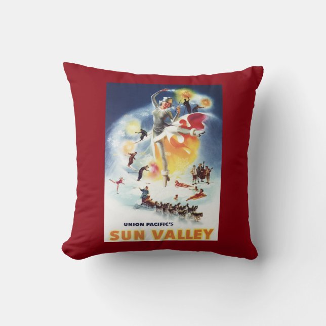 Sonja Henje Montage of Sun Valley Poster Cushion (Front)