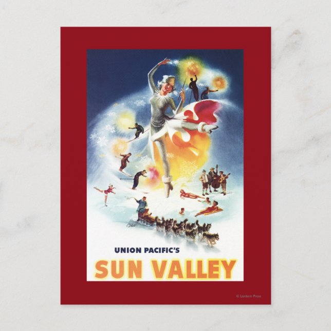 Sonja Henje Montage of Sun Valley Poster Postcard (Front)