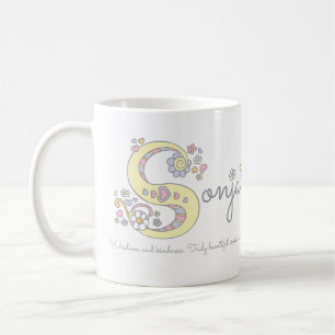 Sonja letter S name meaning monogram mug