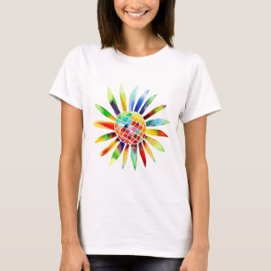 Sonnenblume in Regenbogenfarben T-Shirt