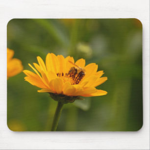 Sonnenblumen mit Biene Mouse Mat