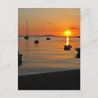 Sonnenuntergang am Hafen von Novalja n iKroatien Postcard