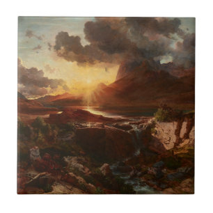 Sonnenuntergang am Hintersee in Berchtesgaden Tile
