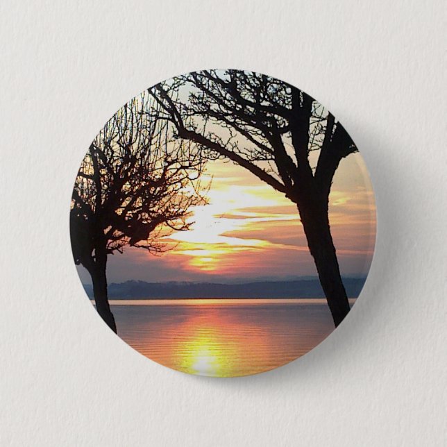 Sonnenuntergang am See 6 Cm Round Badge (Front)