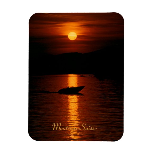 Sonnenuntergang Montreux Schweiz Flexi Magnet (Vertical)