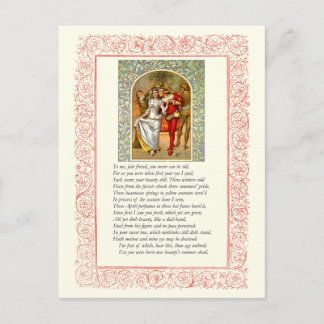 Sonnet # 104 by William Shakespeare Postcard