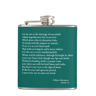 Sonnet 116Let me not to the marriage of true minds Hip Flask