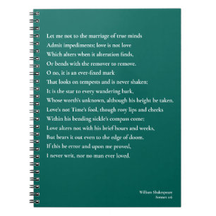 Sonnet 116Let me not to the marriage of true minds Notebook