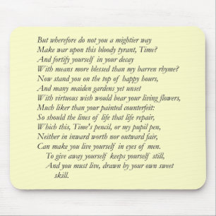 Sonnet # 16 by William Shakespeare Mouse Mat