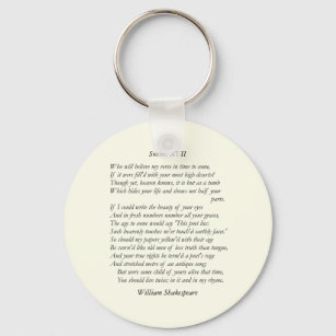 Sonnet # 17 by William Shakespeare Key Ring