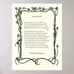 Sonnet # 17 by William Shakespeare Poster