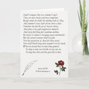 Sonnet # 18 by William Shakespeare Card