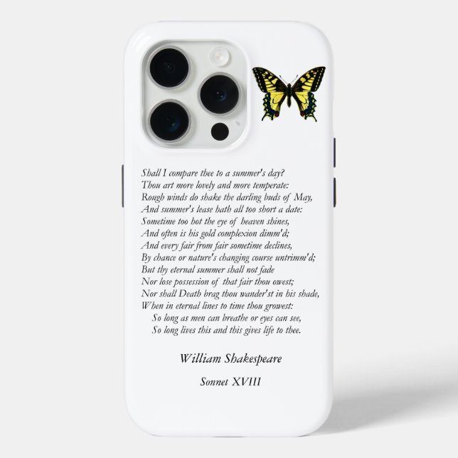 Sonnet # 18 by William Shakespeare Case-Mate iPhone Case (Back)