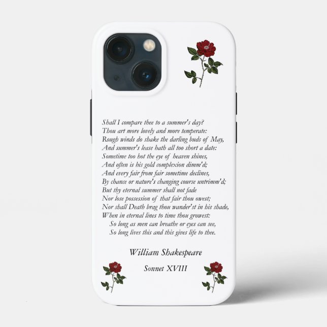Sonnet # 18 by William Shakespeare Case-Mate iPhone Case (Back)
