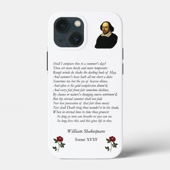 Sonnet # 18 by William Shakespeare Case-Mate iPhone Case (Back)