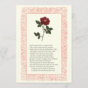 Sonnet # 18 by William Shakespeare Invitation