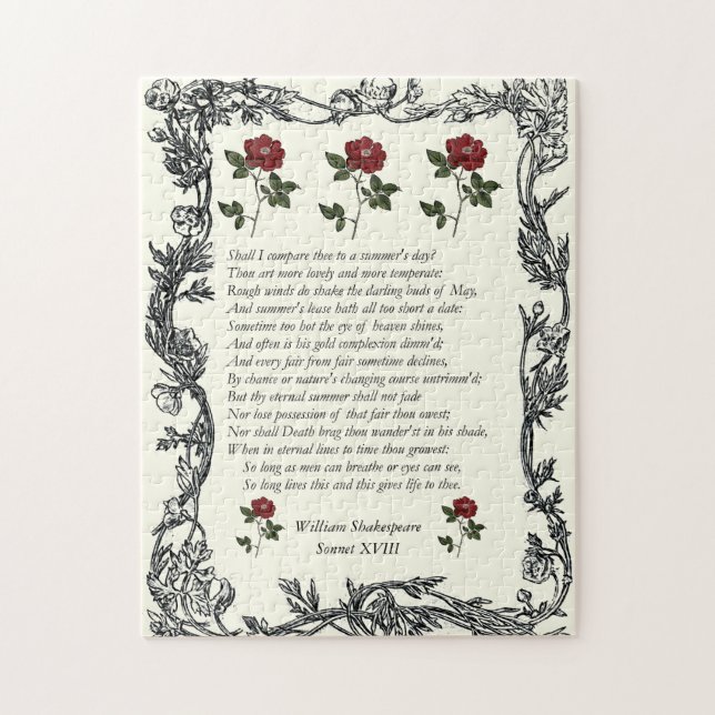 Sonnet # 18 by William Shakespeare Jigsaw Puzzle (Vertical)