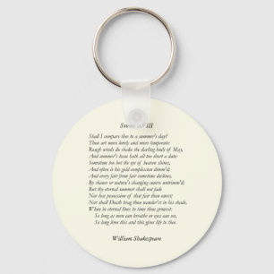 Sonnet # 18 by William Shakespeare Key Ring