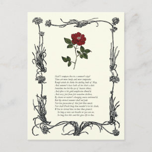Sonnet # 18 by William Shakespeare Postcard