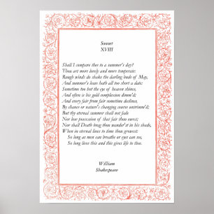 Sonnet # 18 by William Shakespeare Poster
