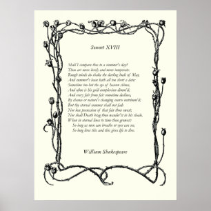 Sonnet # 18 by William Shakespeare Poster