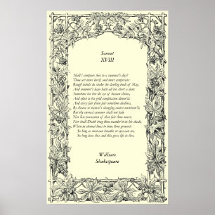 Sonnet # 18 by William Shakespeare Poster