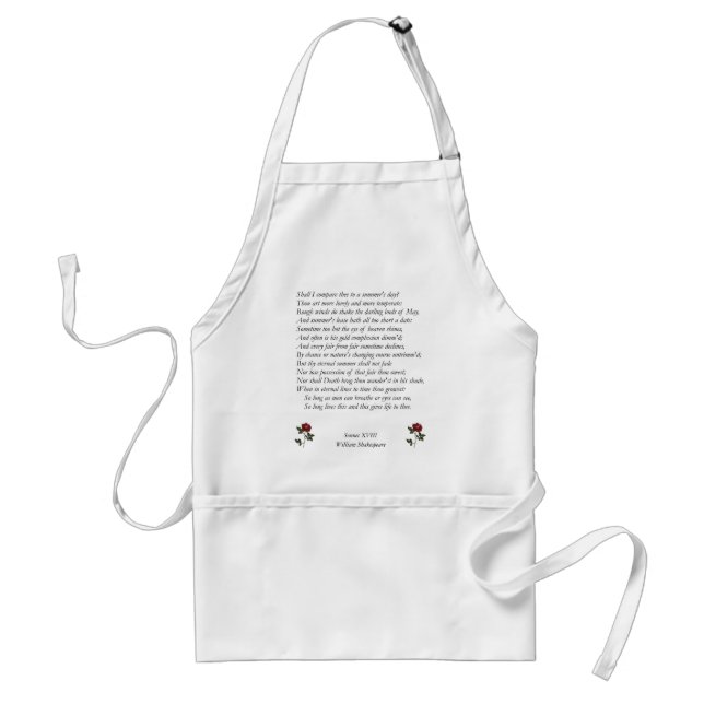 Sonnet # 18 by William Shakespeare Standard Apron (Front)
