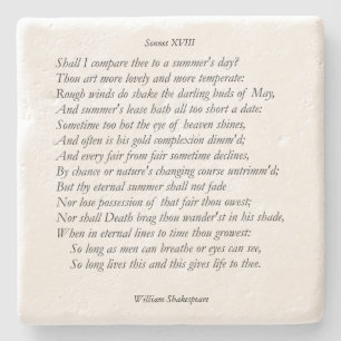 Sonnet # 18 by William Shakespeare Stone Coaster