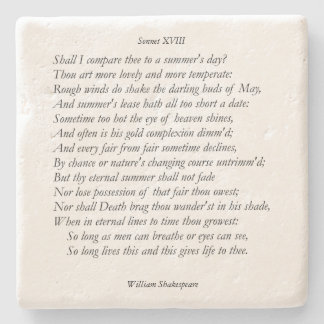 Sonnet # 18 by William Shakespeare Stone Coaster